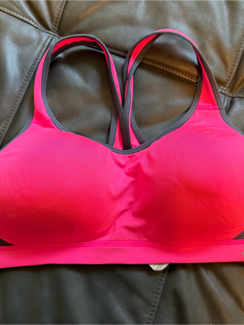 Champion Hot Pink Sports Bra with Charcoal Trim